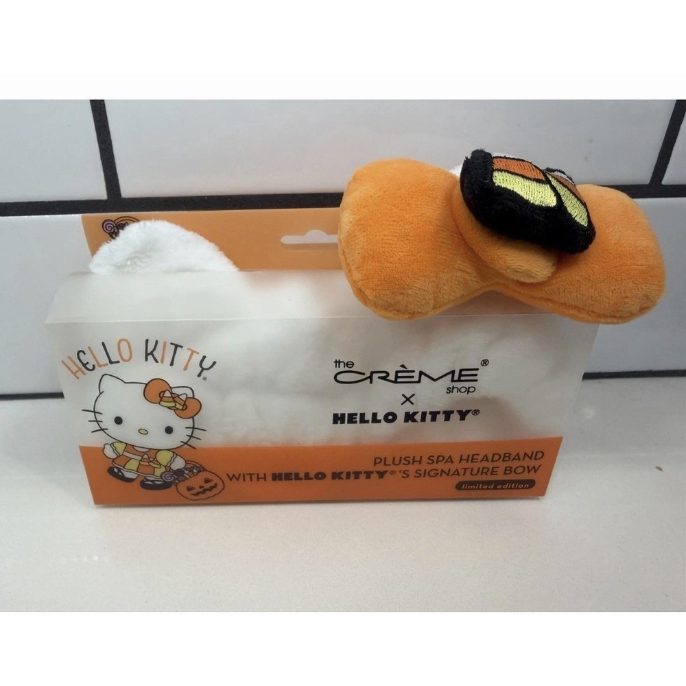 Hello Kitty X Creme Shop‎ Limited Edition Halloween Plush Spa Headband White NEW